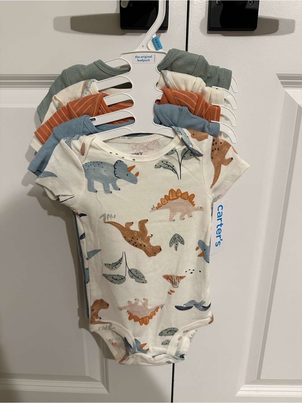 NWT Carter's Baby Boy 5-Pack Short Sleeve Bodysuits Size 6 Months Dinosaur